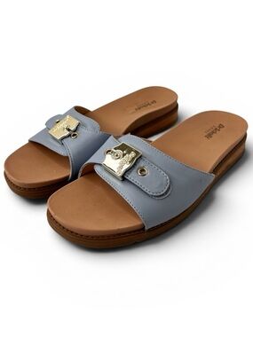Dr. Scholl's Island Icon Sandal Size 9 Light Blue Comfort Slide Adjustable
